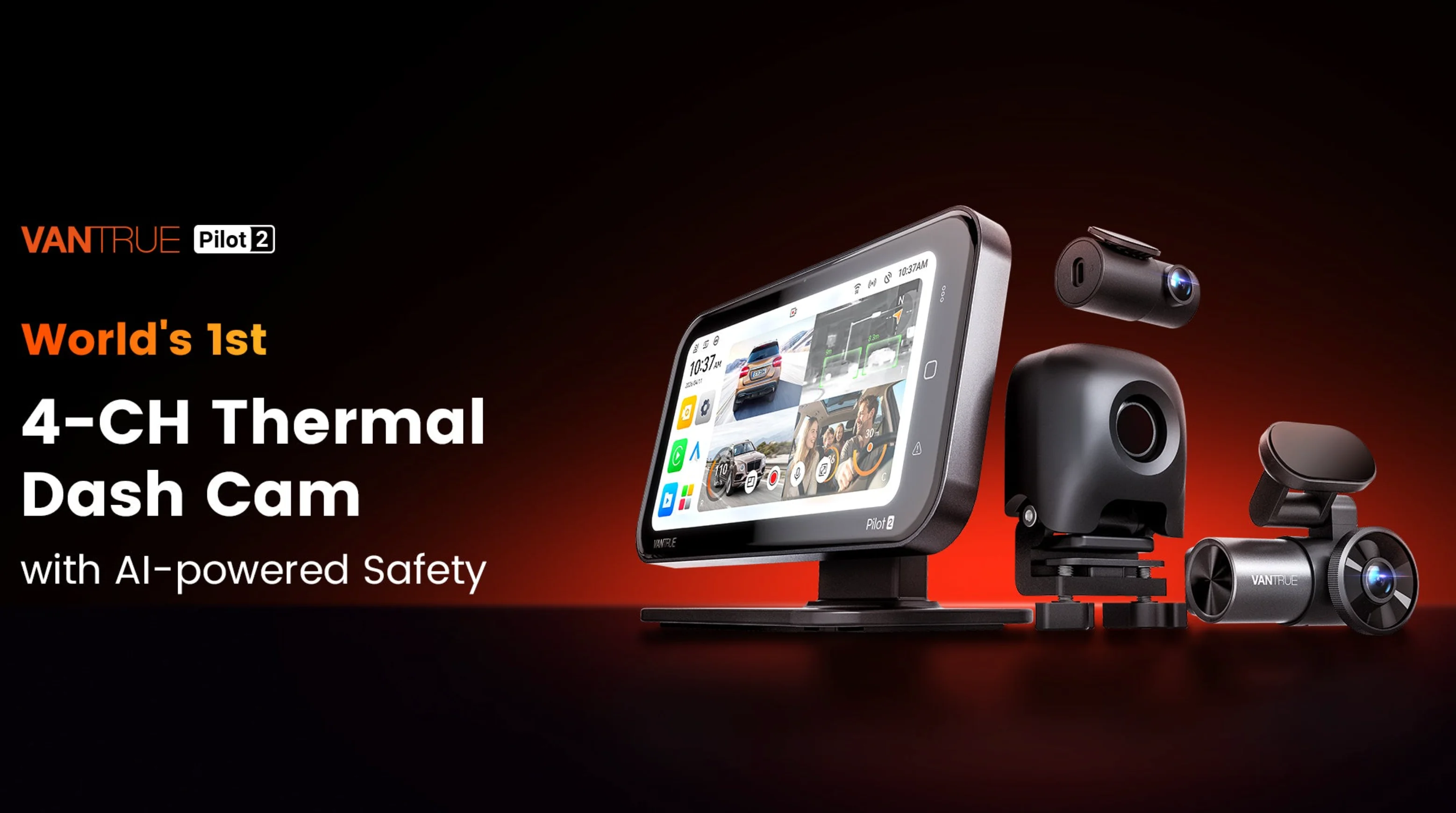 Vantrue Pilot 2 Smart Thermal Imaging 4-Channel Dash Cam thermal imaging