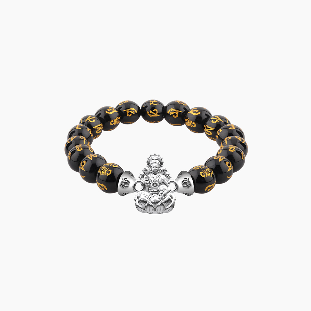 สร้อยข้อมือพระแม่ลักษมี AURORA DESIGN หินสีดำลาย_0
