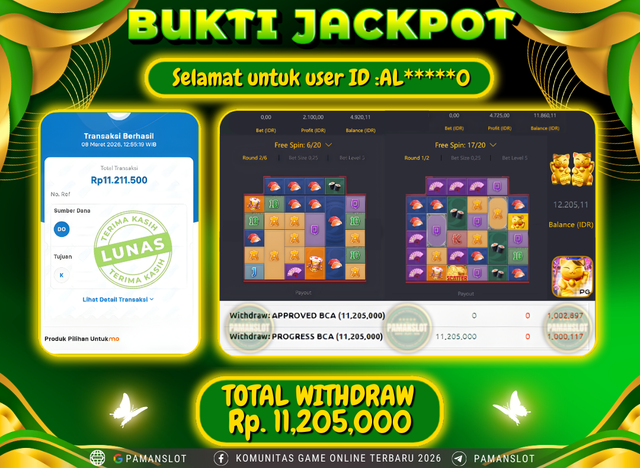 PAMANSLOT JACKPOT Game  LUCKY NEKO Rp.11,205,000- LUNAS