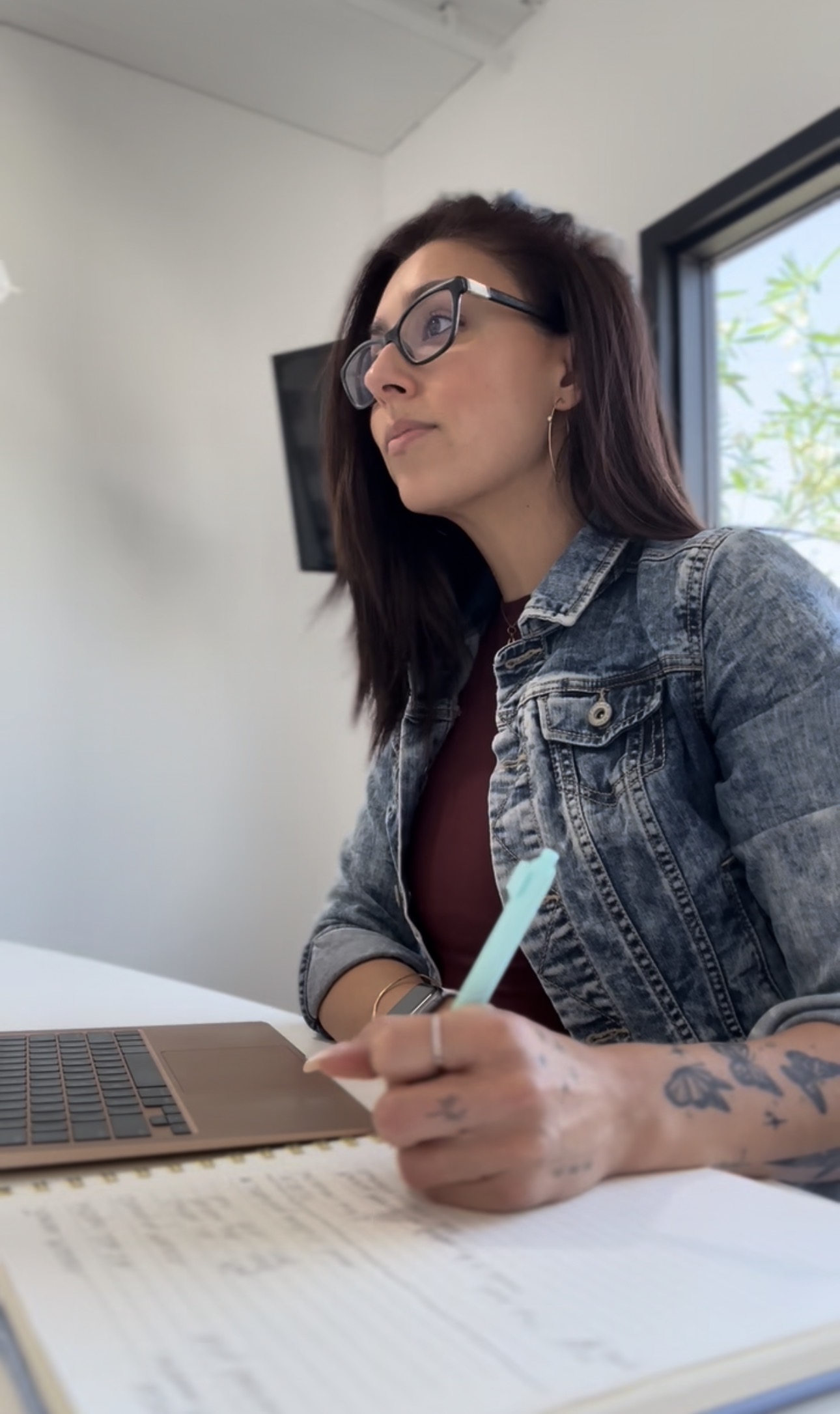 Brittany working through a client's plan
