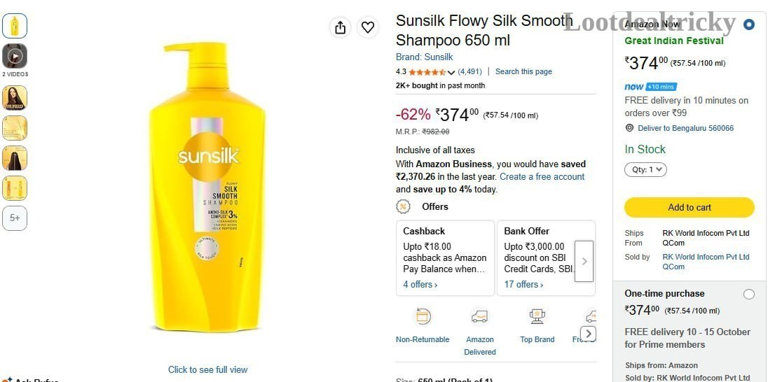 Sunsilk Flowy Silk – Just ₹374 | Limited Time Loot Offer