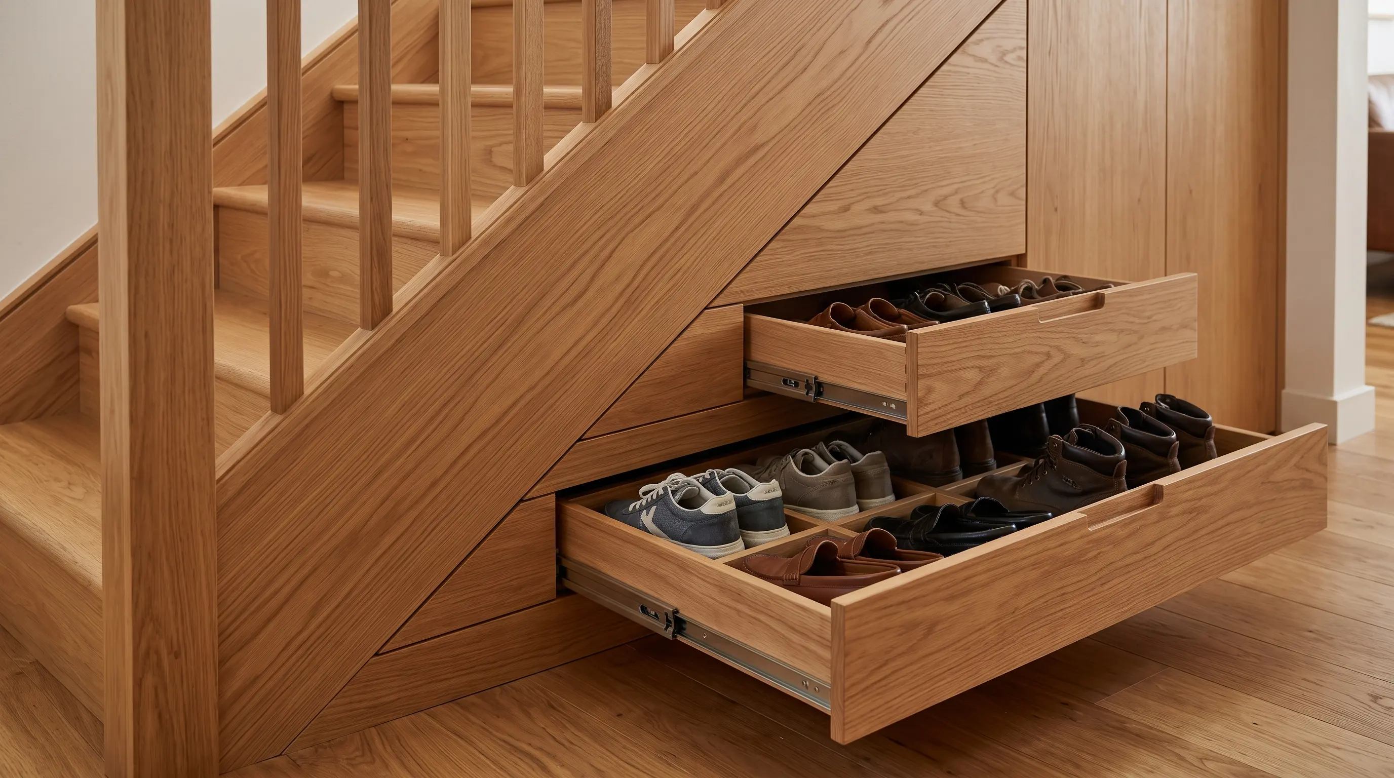 Built-In Drawer Storage Stair Stringers