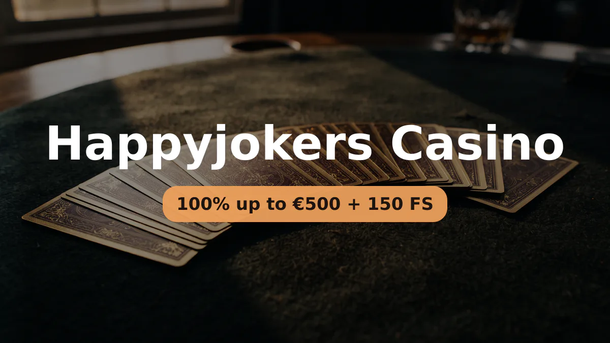 Happyjokers Casino — Willkommensbonus 100% up to €500 + 150 FS, Zahlungen: Visa, Mastercard, Skrill, Neteller, Paysafecard