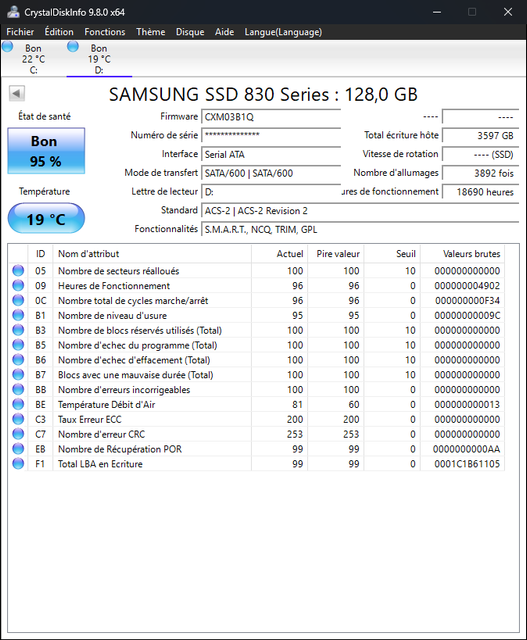 SAMSUNG SSD SERIES 830