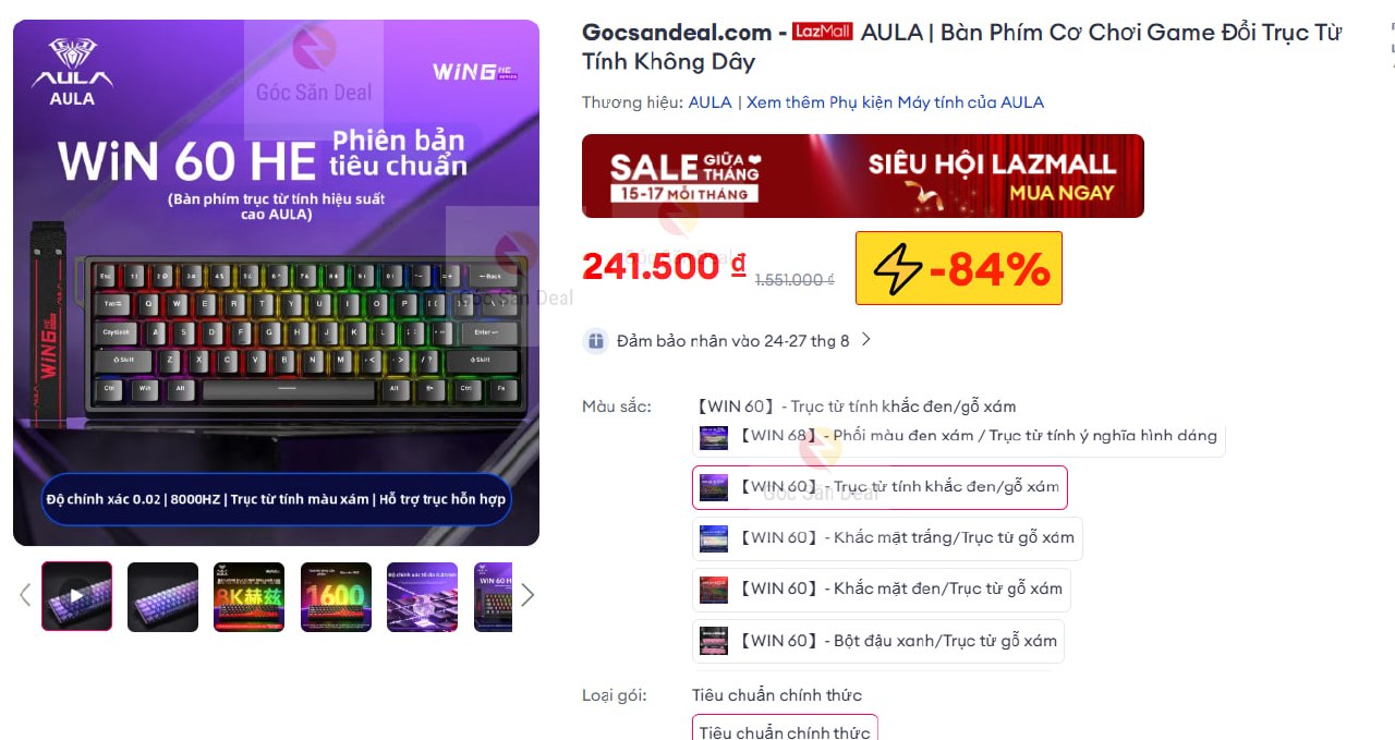 AULA | Bàn Phím Cơ Chơi Game Đổi Trục Từ Tính Không Dây