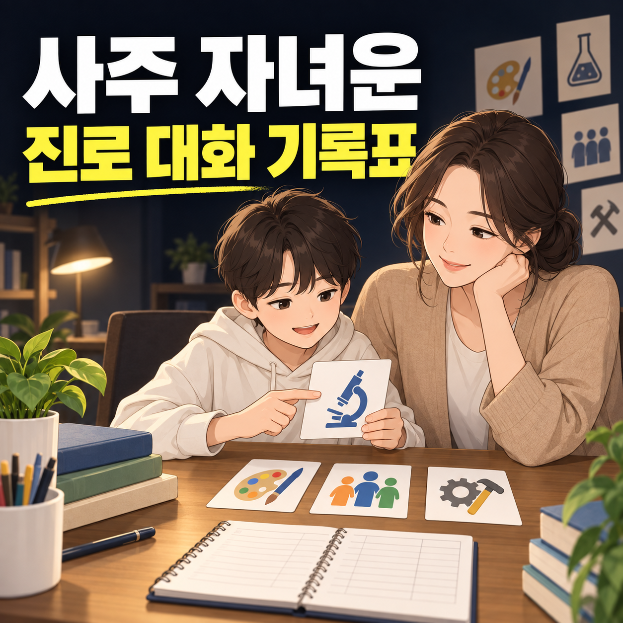 아이와 부모가 관심·강점·체험을 연결해 진로 대화를 기록하는 서윤사주 웹툰 대표 이미지