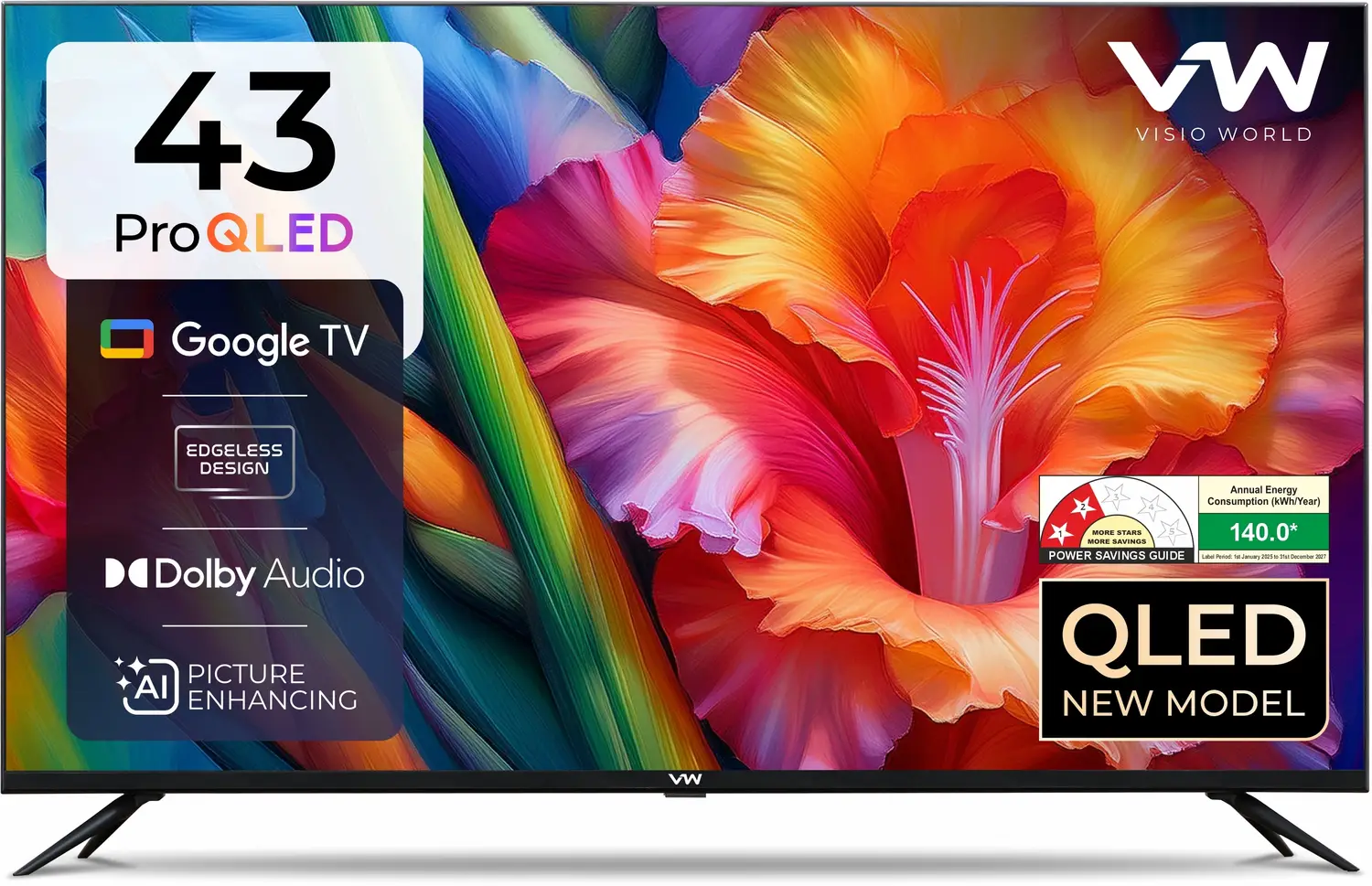 VW Pro Series 43 inch QLED 4K Google TV
