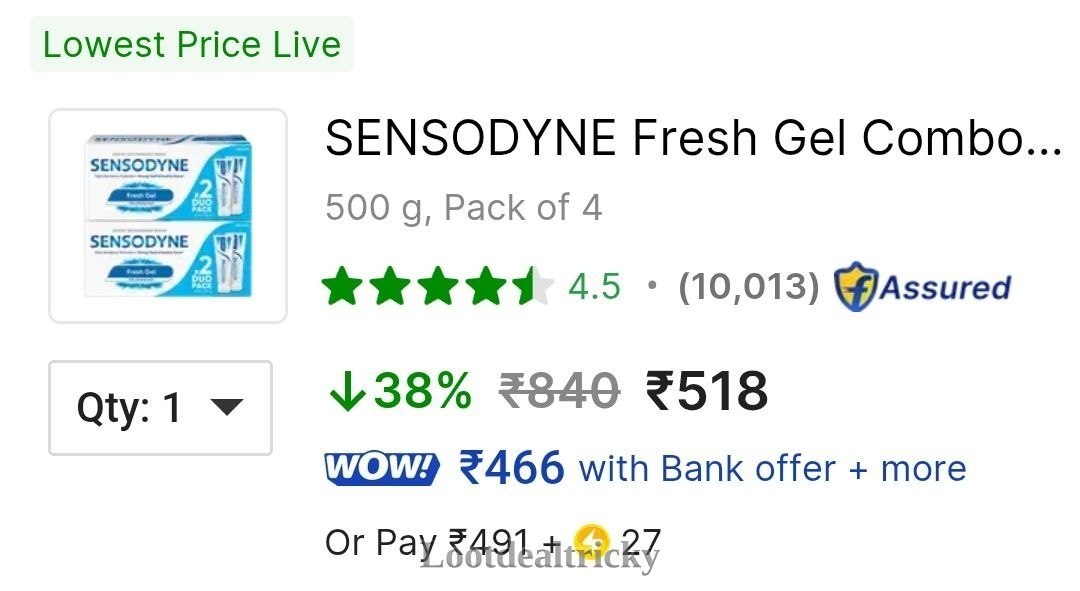 Lowest Sensodyne Toothpaste – Amazing Price Drop @ 4 Lowest Sensodyne Toothpaste – Amazing Price Drop @ 4