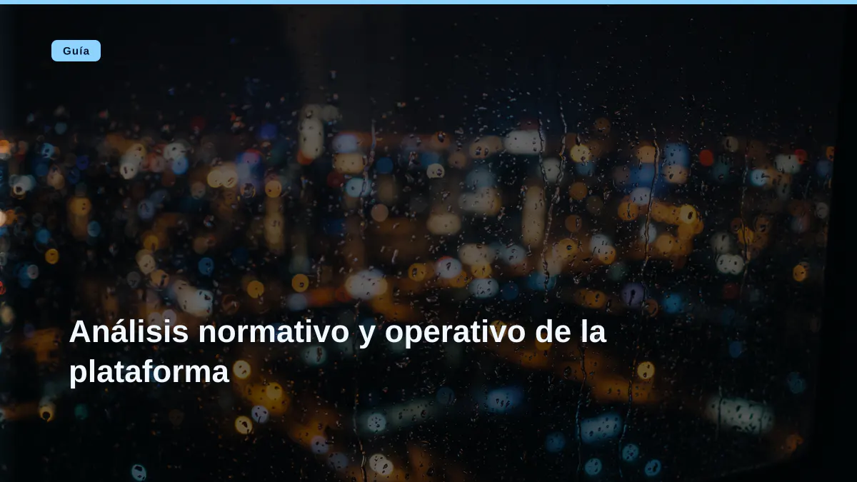 Análisis normativo y operativo de la plataforma