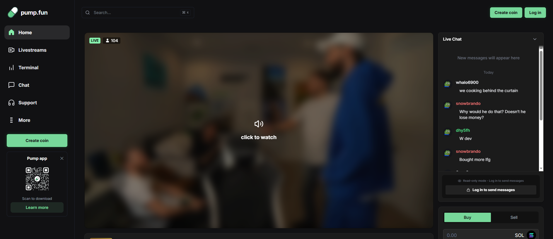 Forensic screenshot of streamerchat.fun showing the phishing page layout
