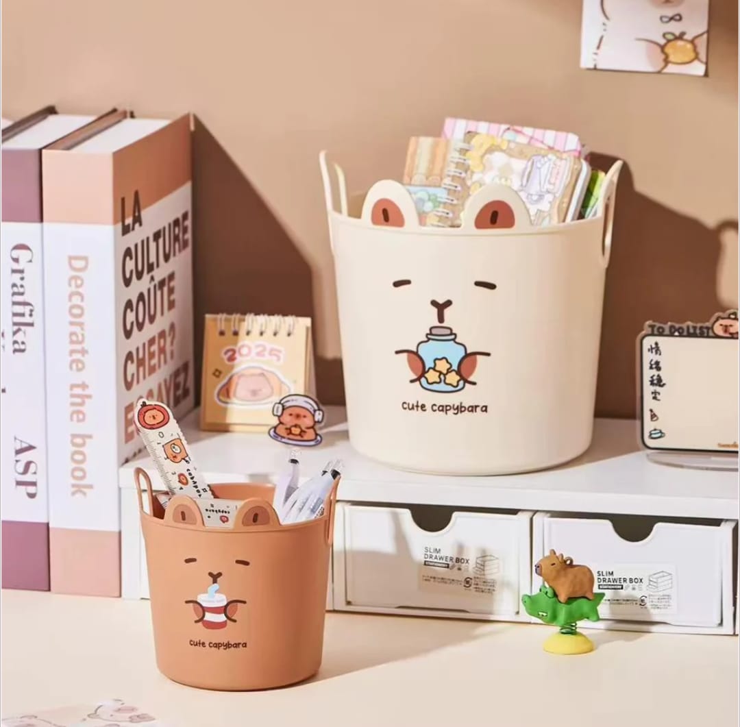 Cute Capybara Storage Bucket 🧸