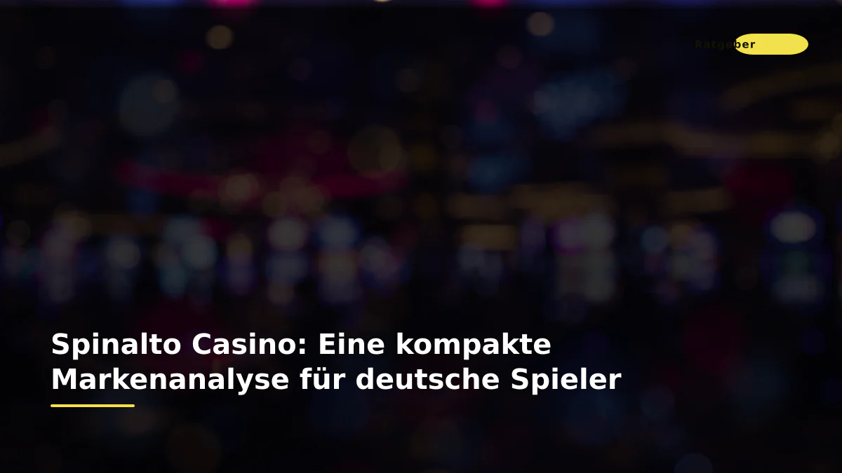 Spinalto Casino: Eine kompakte Markenanalyse für deutsche Spieler