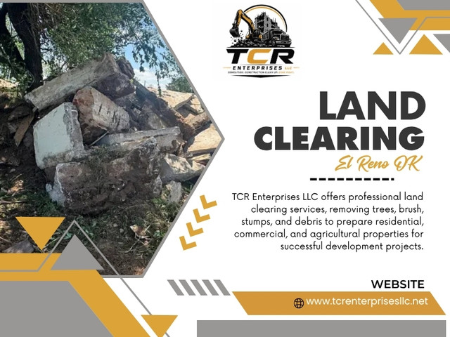 The success of any construction project starts long before concrete is poured or walls begin to rise. A properly prepared site creates the conditions for smoother construction, fewer setbacks, and stronger long-term results. Investing in professional Land Clearing El Reno OK is often the first step toward building with confidence.

TCR Enterprises LLC
Address: El Reno, Oklahoma 73036
Phone Number: (918) 649-7600

Google Map: https://maps.app.goo.gl/byMEJVoY5rR7hTXi9

Read Our Blogs:
https://tcrenterprisesllc.wordpress.com
https://tcrenterprisesllcok.wixsite.com/tcrenterprisesllc
https://tcrenterprisesllc.weebly.com

More Links:
https://linktr.ee/tcrenterprisesllc
https://gravatar.com/tcrenterprisesllc
https://medium.com/@tcrenterprisesllc/about