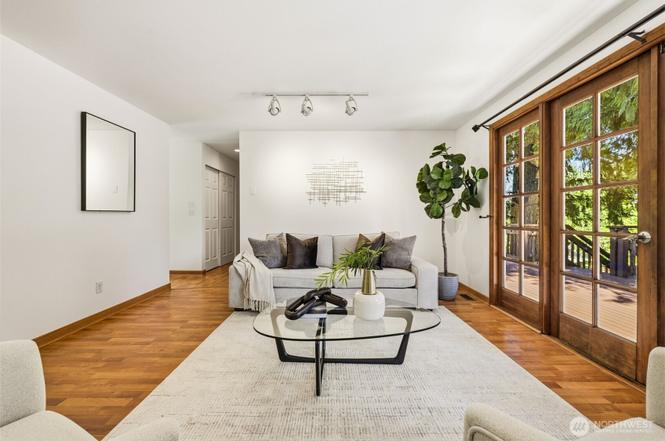 Custom millwork and crown molding living room