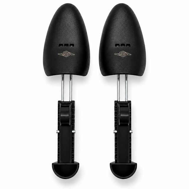 Black adjustable shoe trees
