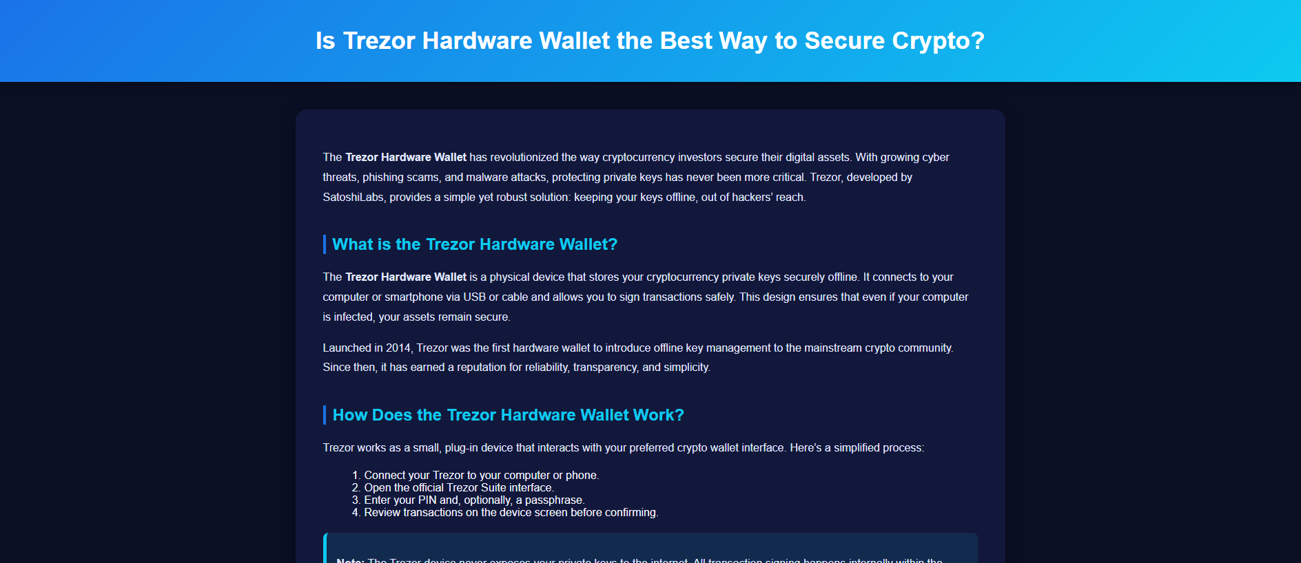 Stored capture of trzr-hard-ware-wallet.pages.dev