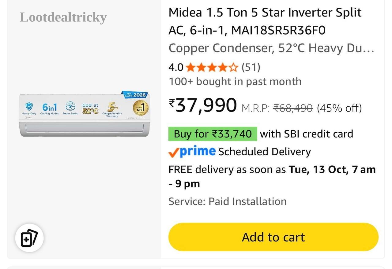 Looot Midea 1 – Just ₹33740 | Loot Ka Maal
