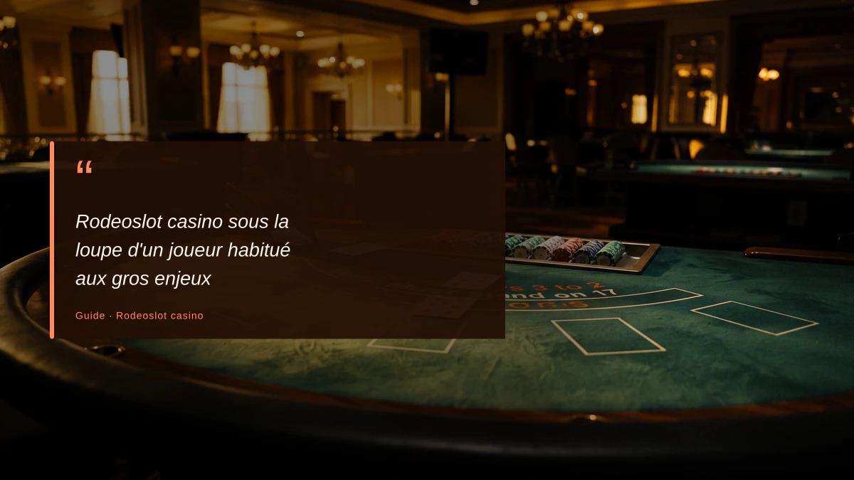 Rodeoslot casino sous la loupe d'un joueur habitué aux gros enjeux