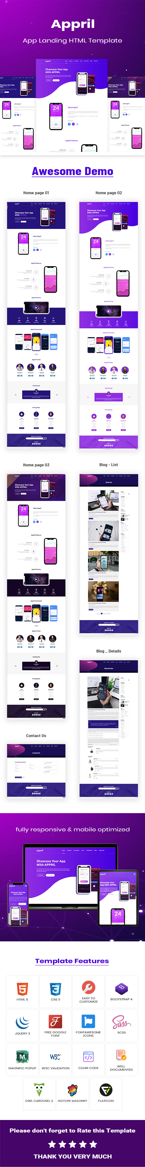 Appril - App Landing HTML Template