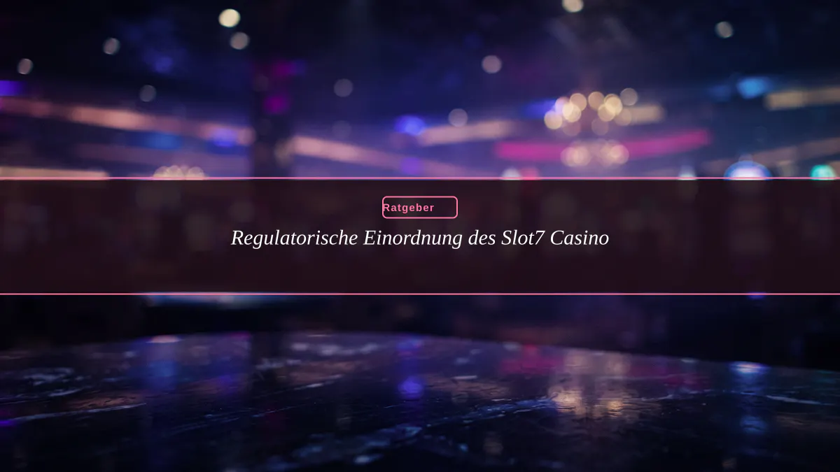 Regulatorische Einordnung des Slot7 Casino