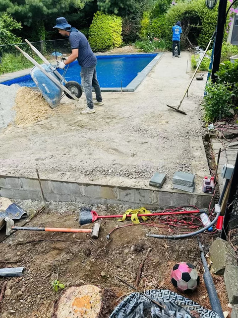 Pool surround installation