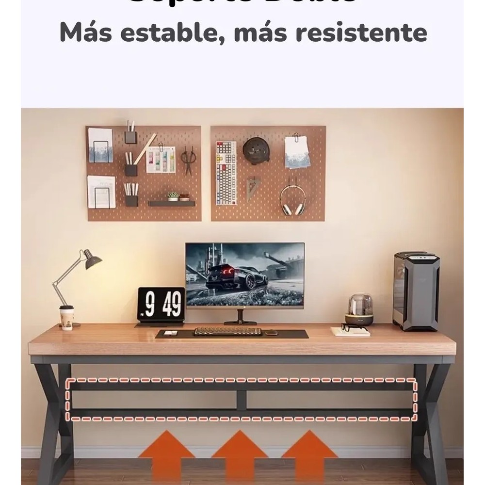 Escritorio De Madera Diseño K Snow 140cm Lubabycas