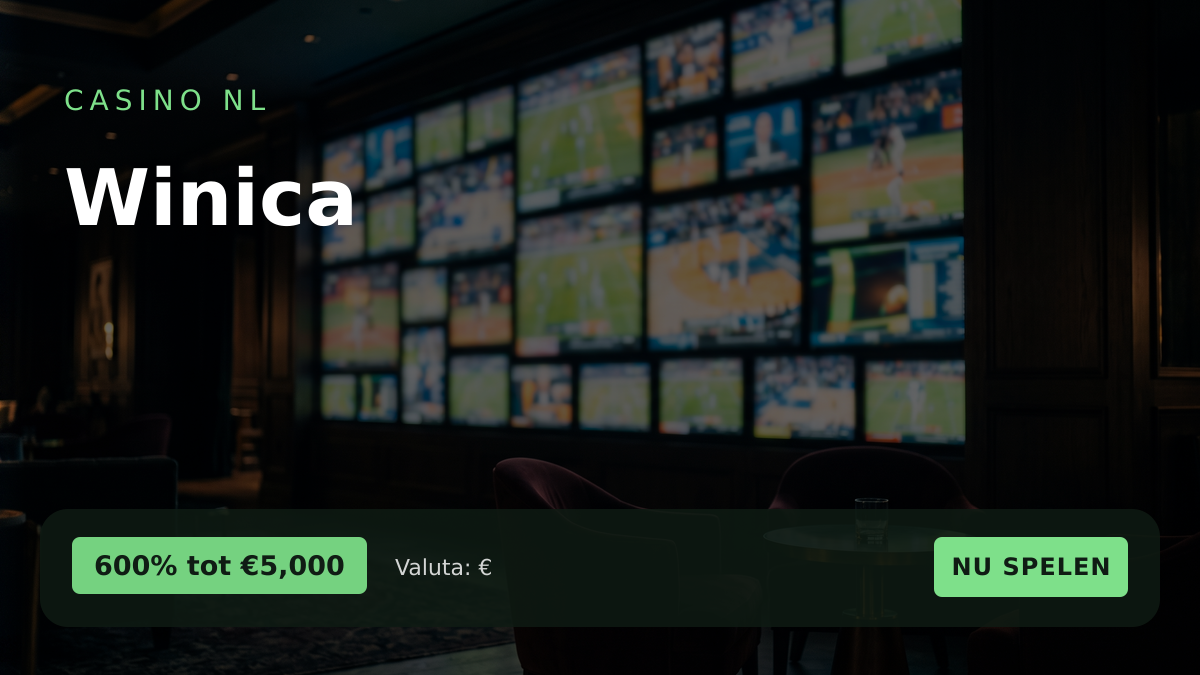 Winica casino — welkomstbonus 600% tot €5,000, betalingen: Visa, Mastercard, Klarna, Sofort, Giropay