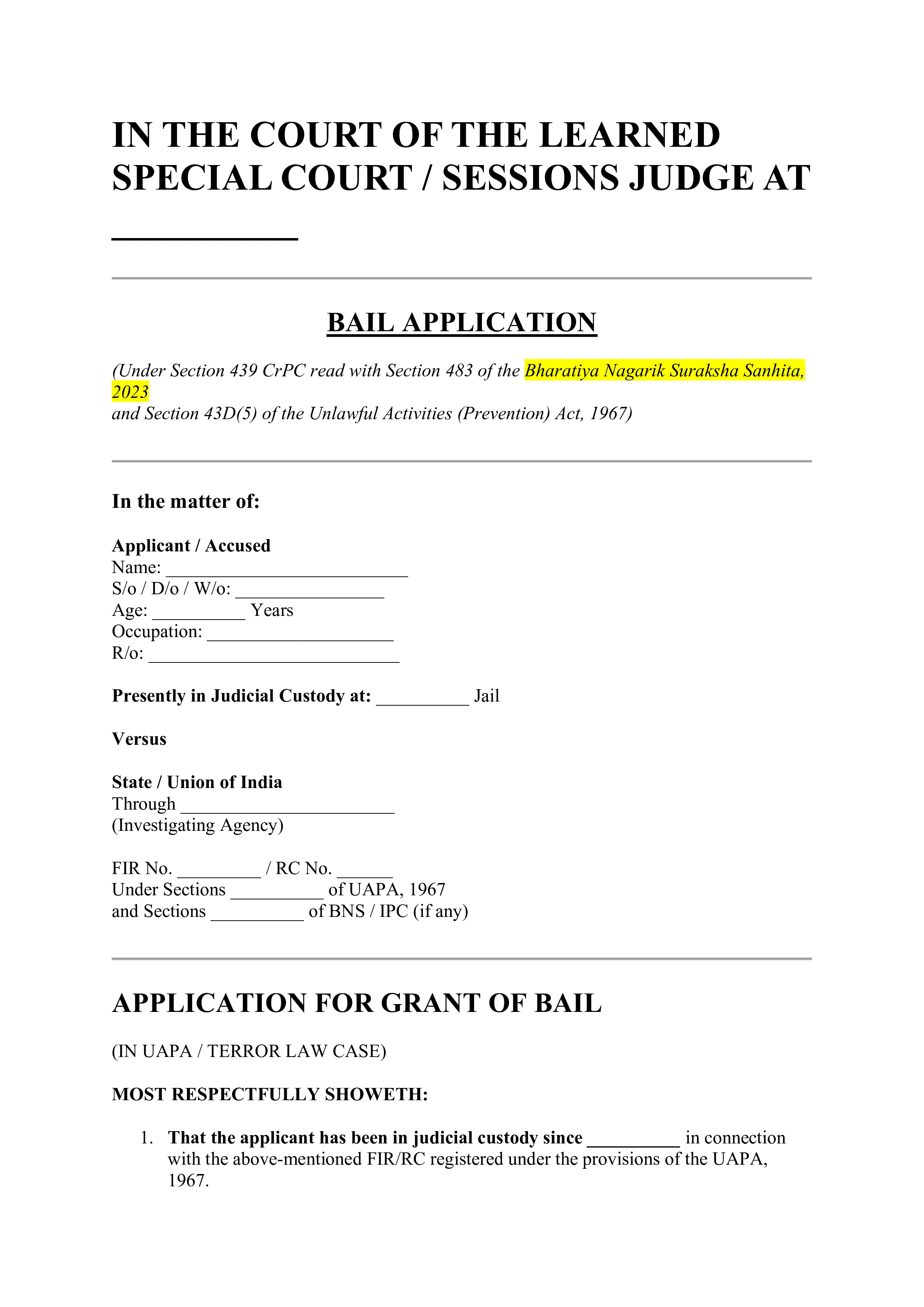 English Drafts Format 2