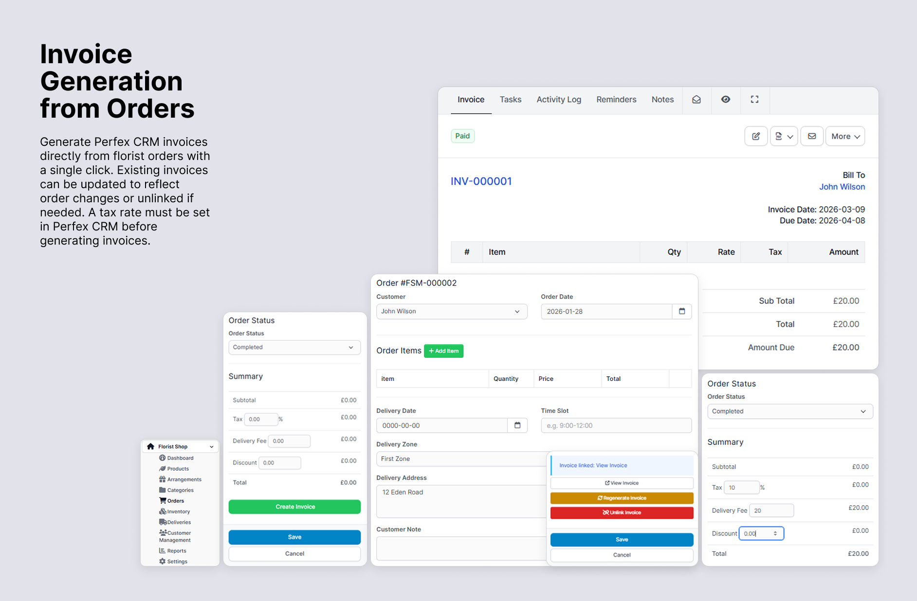 Florist Shop Management Module for Perfex CRM