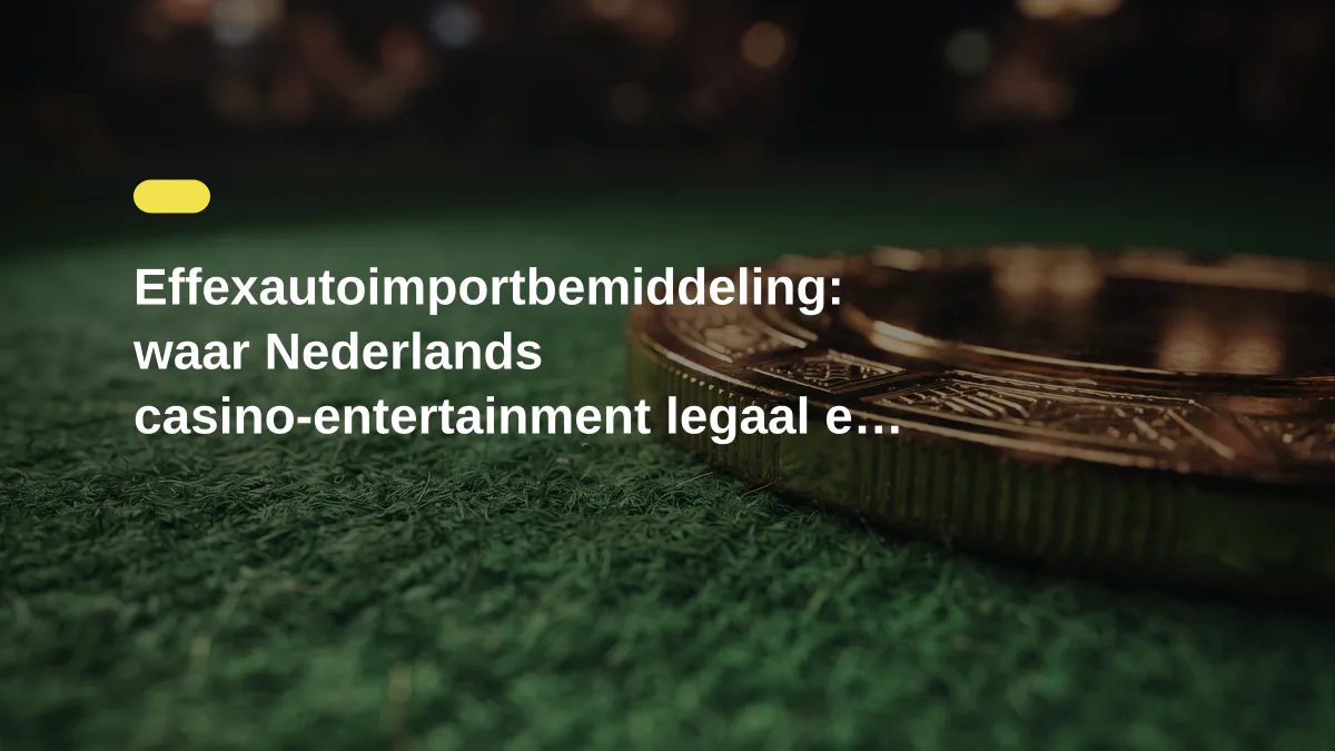 Effexautoimportbemiddeling: waar Nederlands casino-entertainment legaal en veilig gebeurt