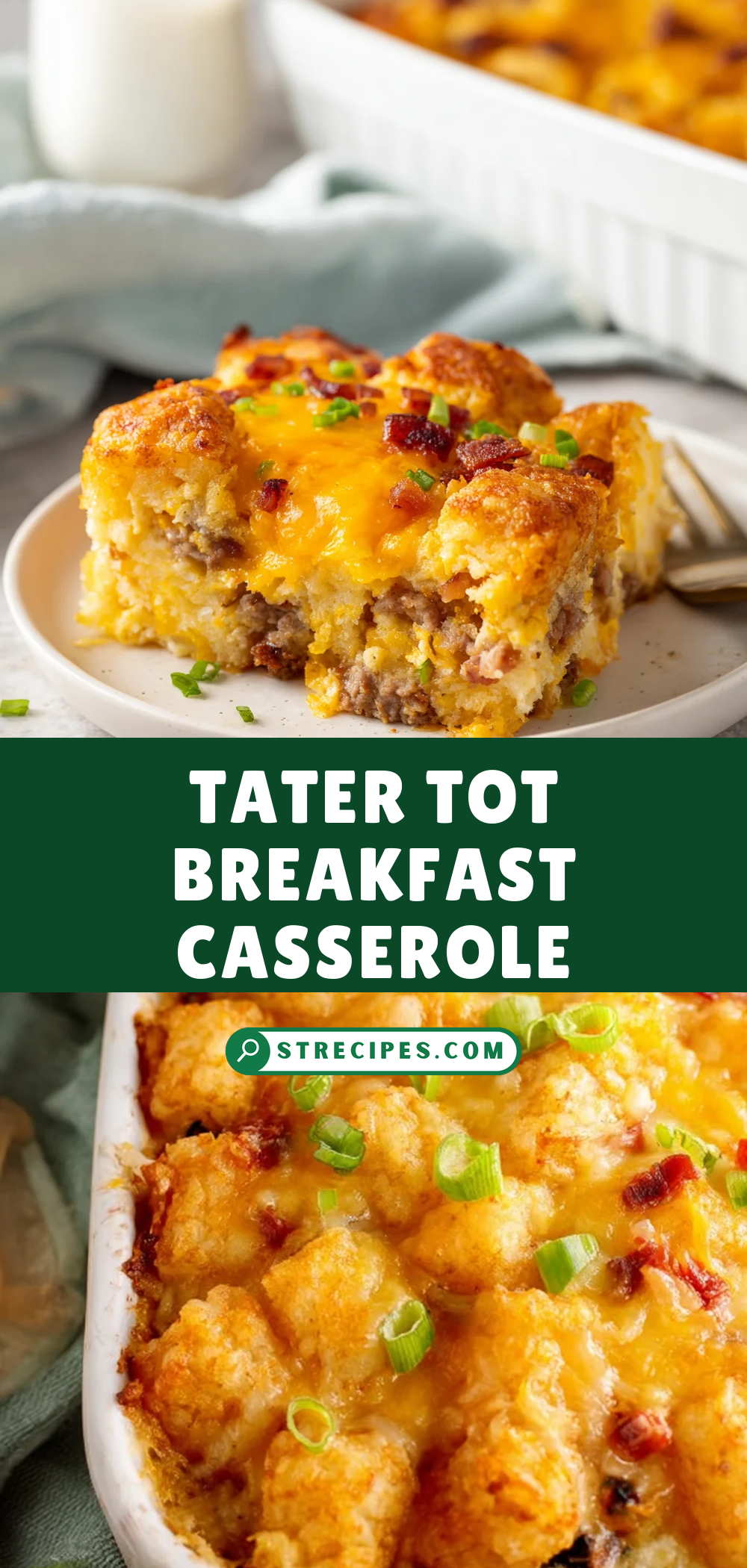 Tater Tot Breakfast Casserole — homemade Tater Tot Breakfast recipe