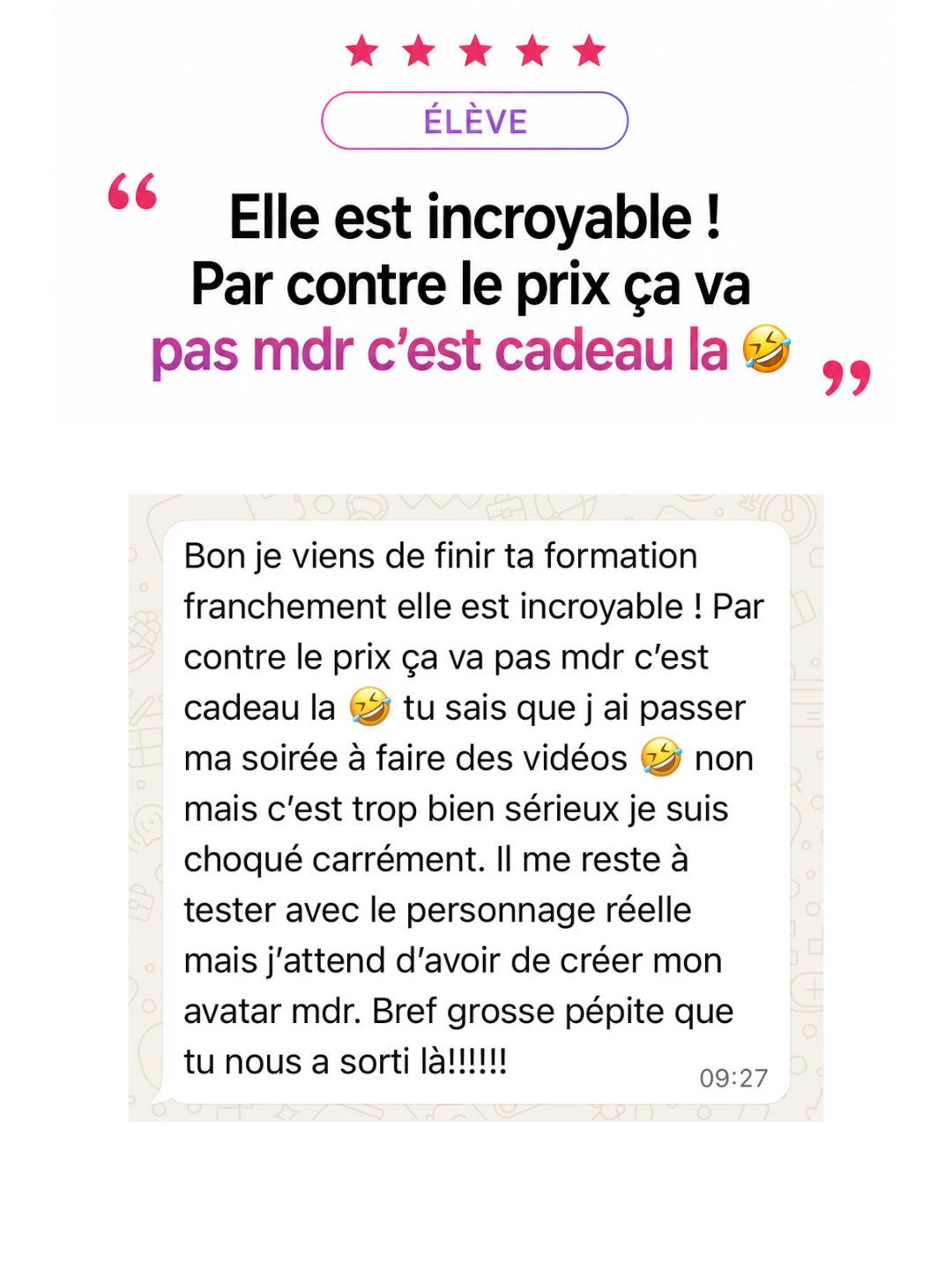 Avis testeuse