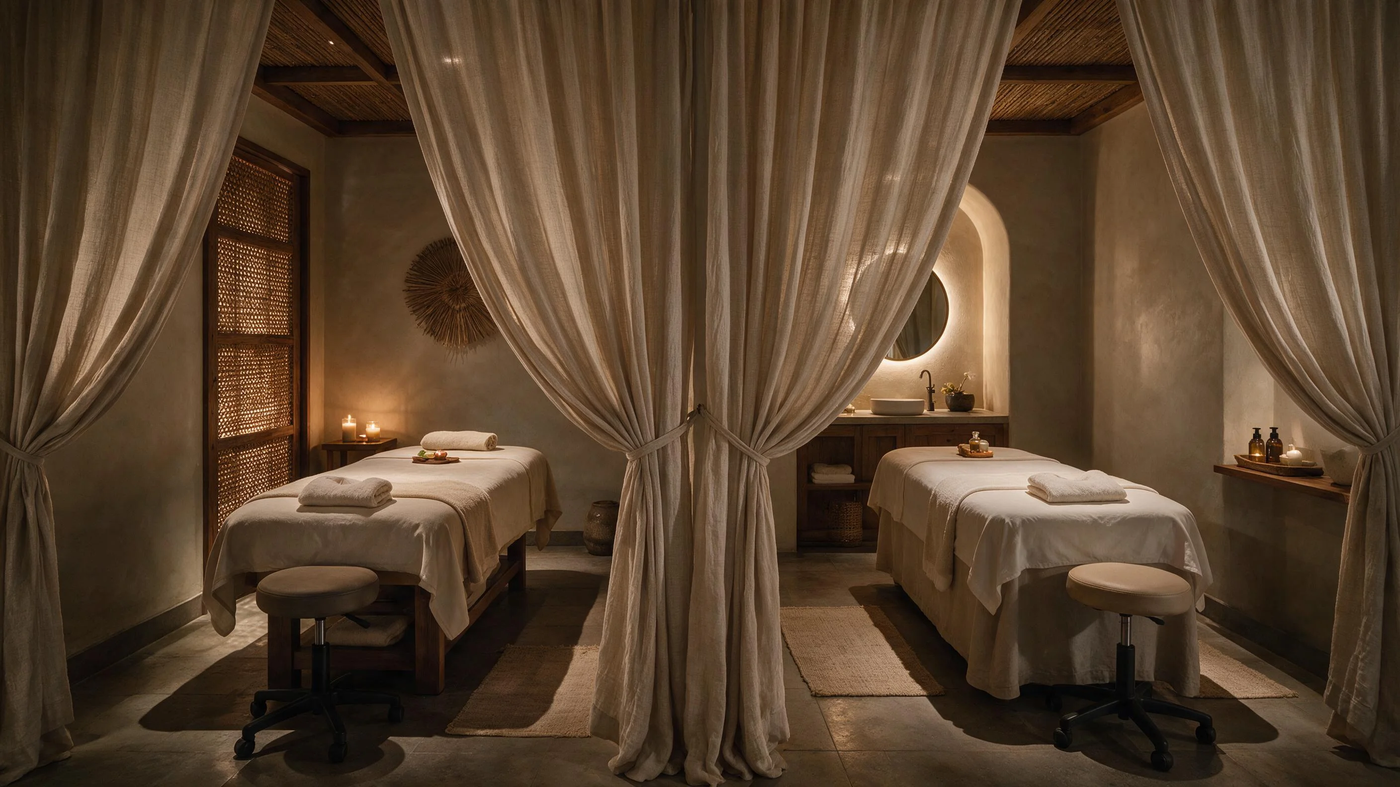 Flowing Drapes in Spa Rooms