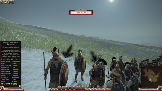 Pergamon s Elite Peltasts missing textures