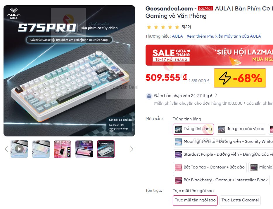 AULA | Bàn Phím Cơ Không Dây Tri-Mode cho Gaming và Văn Phòng