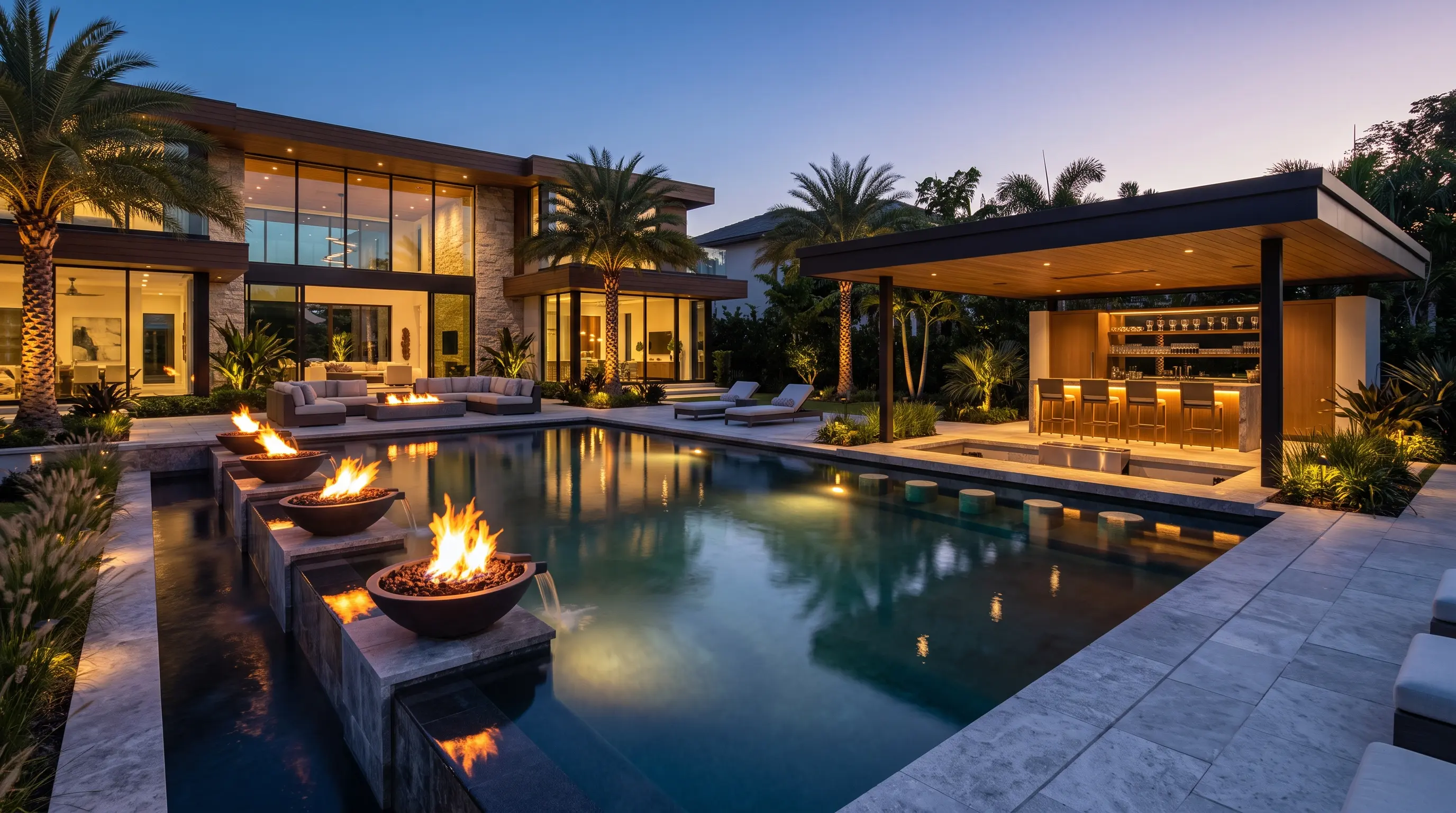 Creative Pool and Water Features Backyard Escape
