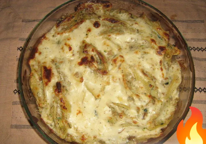 Постер Ракушки, фаршированые грибами и домашними колбасками