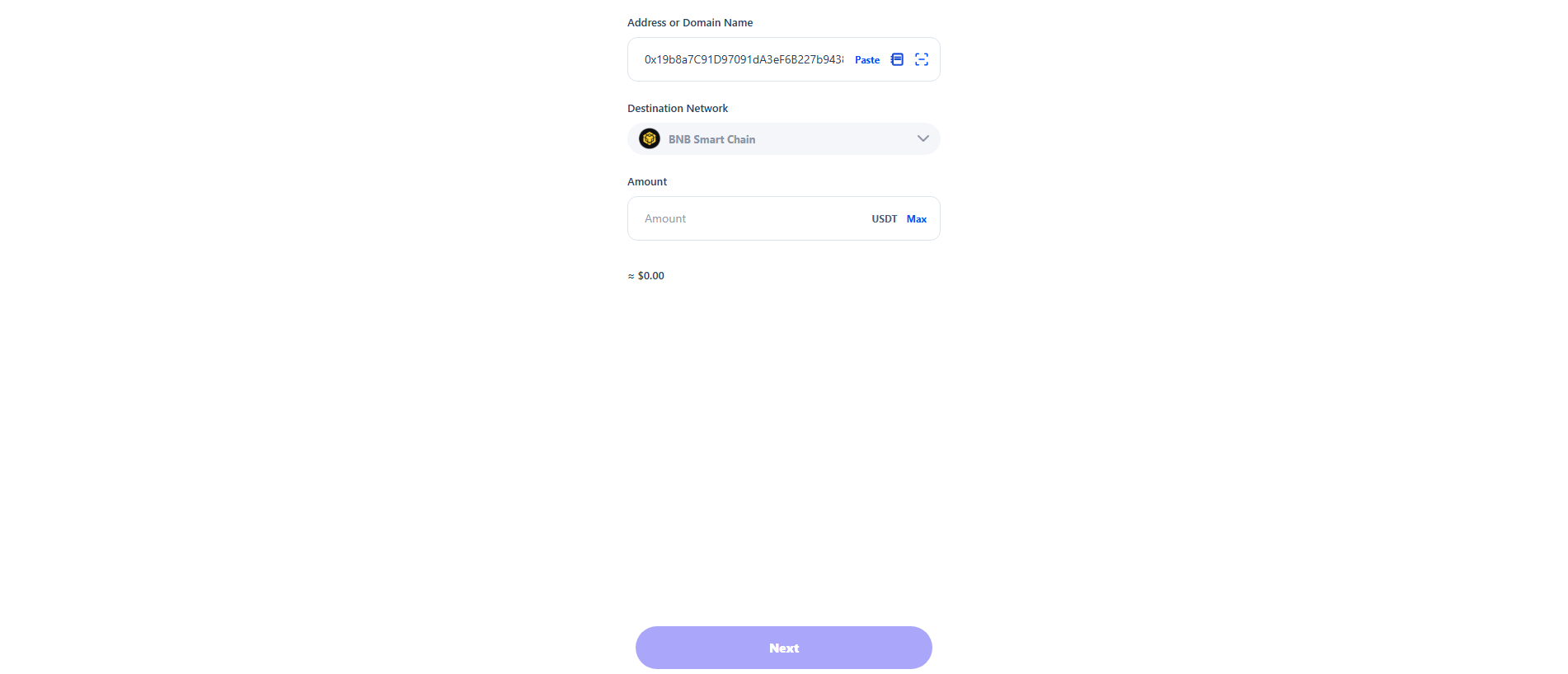 Stored capture of sendusdt.trustawallet.com