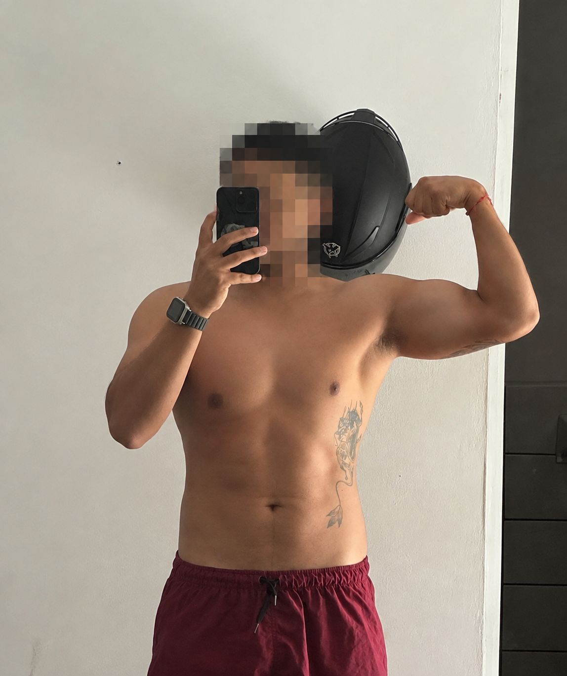 Caso de ganancia muscular - antes y después - después