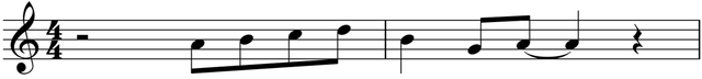 A visual notation of "The Lick", a famous meme in jazz music circles.