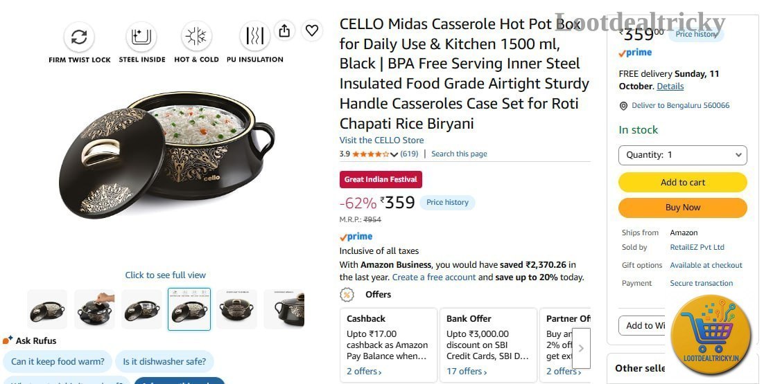 Cello Midas Casserole – Just ₹359 | Best Deal