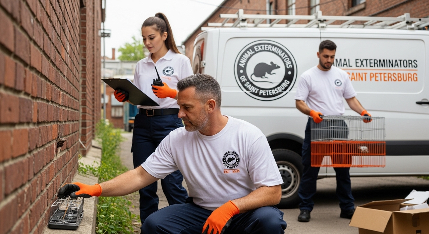 Professional animal control service in action