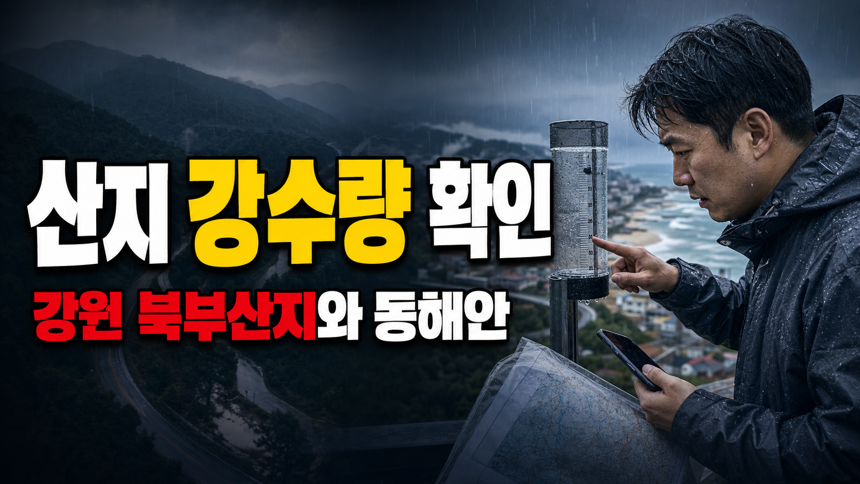 강원 북부산지만 200mm 이상? 산지·동해안 예상 강수량 차이 관련 핵심 정보를 상징적으로 보여주는 썸네일 이미지