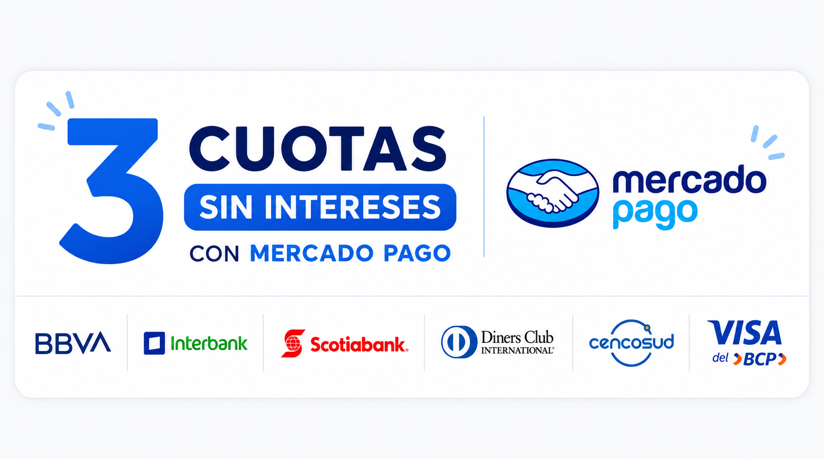 3 cuotas sin intereses con Mercado Pago