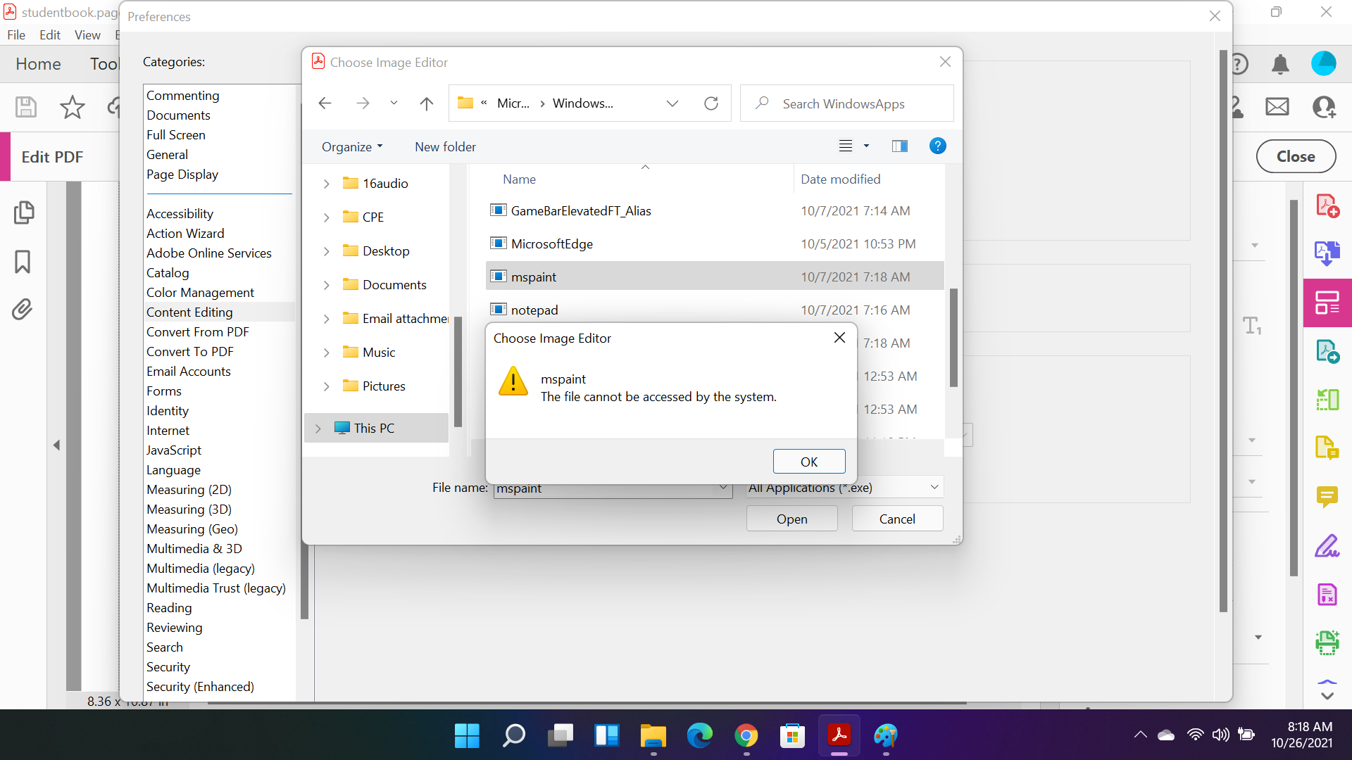 Hỏi/ Thắc mắc - Không chọn được mspaint để chỉnh sửa ảnh trên adobe ...