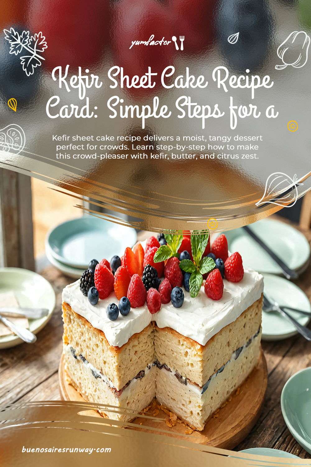 Kefir Sheet Cake Recipe Card: Simple Steps for a Crowd-Pleaser