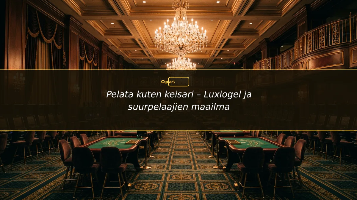 Pelata kuten keisari – Luxiogel ja suurpelaajien maailma