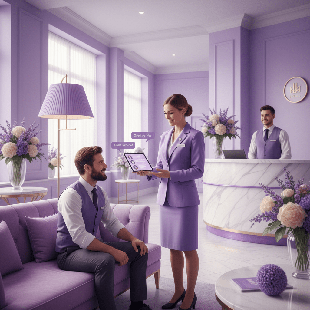 Hotel guest-generated content and influencer filming on a rooftop terrace