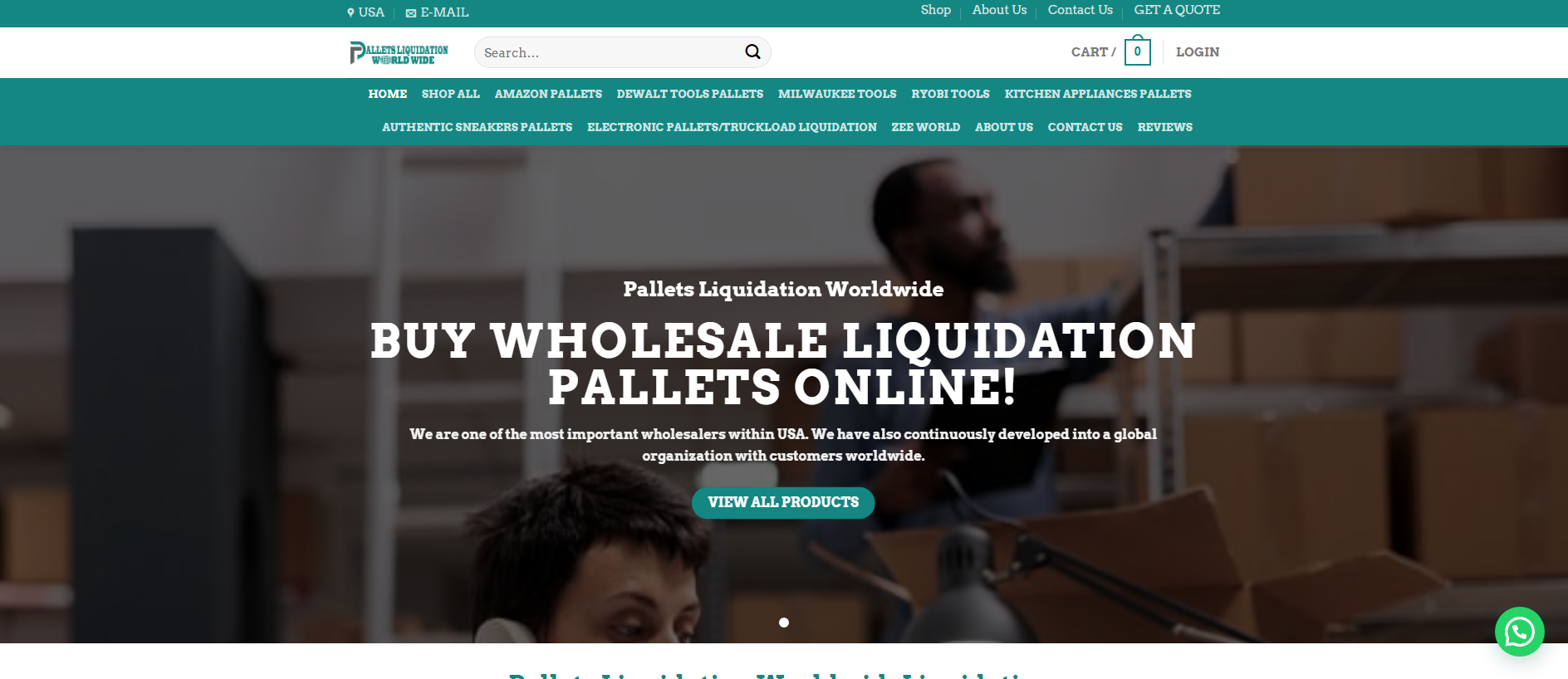 Screenshot of palletsliquidationworldwide.com