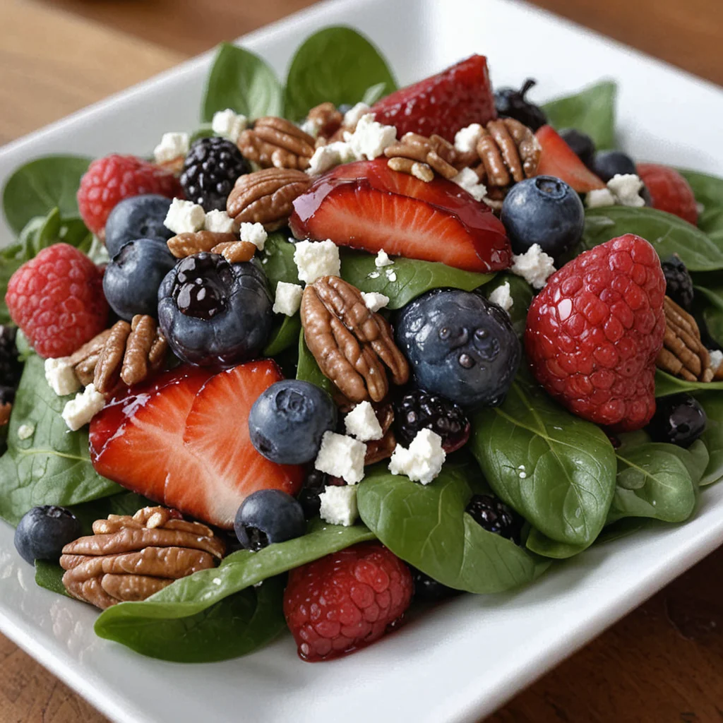 Berry Spinach Salad with Pecans, Feta, and Balsamic Glaze: A Refreshingly Delicious Recipe!